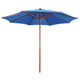 Parasol Vidaxl con poste de madera 300x258 cm azul