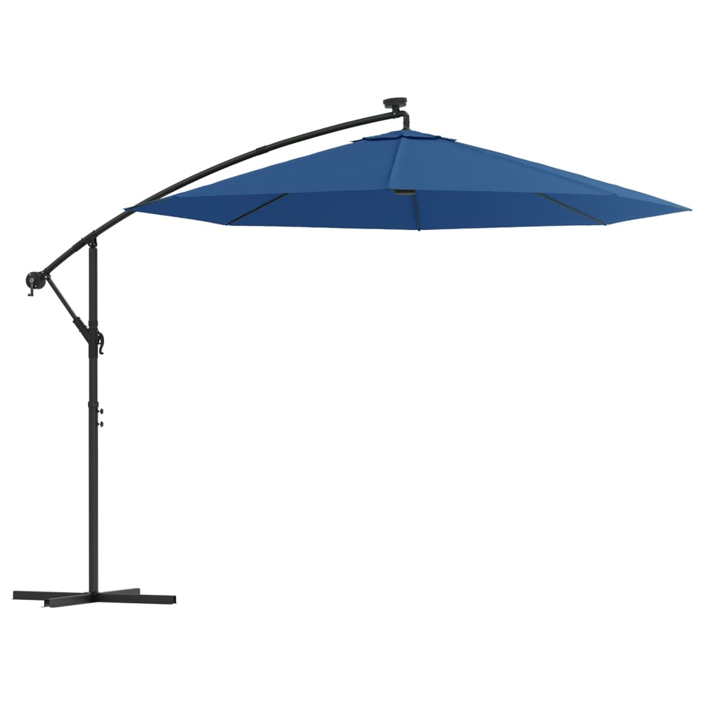 Parasol flotante Vidaxl con LED y polo de acero de 300 cm Azure Azul