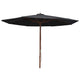Parasol Vidaxl con poste de madera 350 cm negro