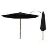 Vidaxl parasol met houten paal 350 cm zwart