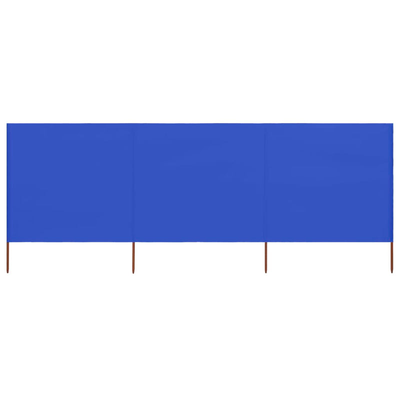Vidaxl windscherm 3-panelen 400x80 cm stof azuurblauw