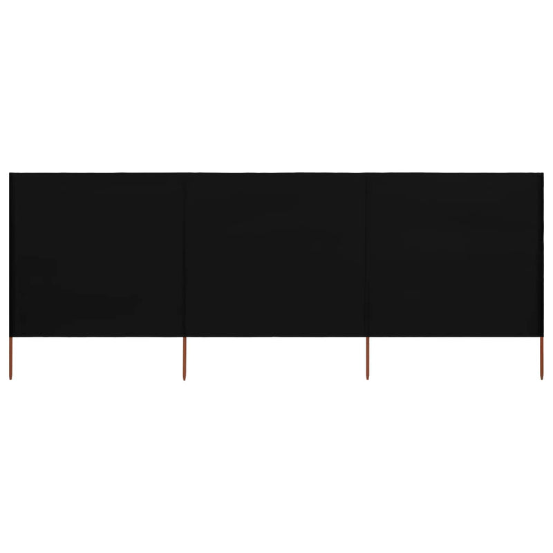 Vidaxl windscherm 3-panelen 400x120 cm stof zwart