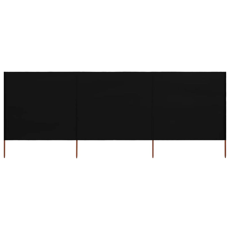 Vidaxl windscherm 3-panelen 400x160 cm stof zwart