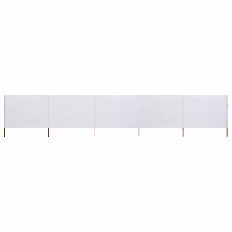 Vidaxl windscherm 5-panelen 600x80 cm stof zandwit