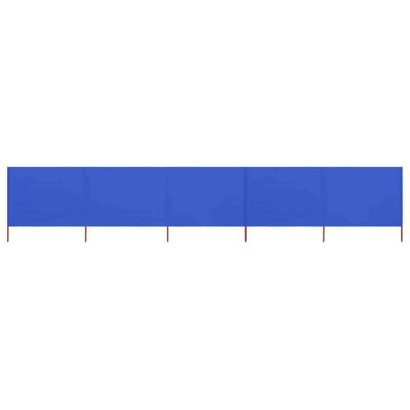Vidaxl windscherm 5-panelen 600x80 cm stof azuurblauw