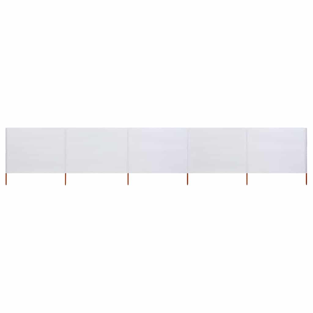 Vidaxl windscherm 5-panelen 600x120 cm stof zandwit