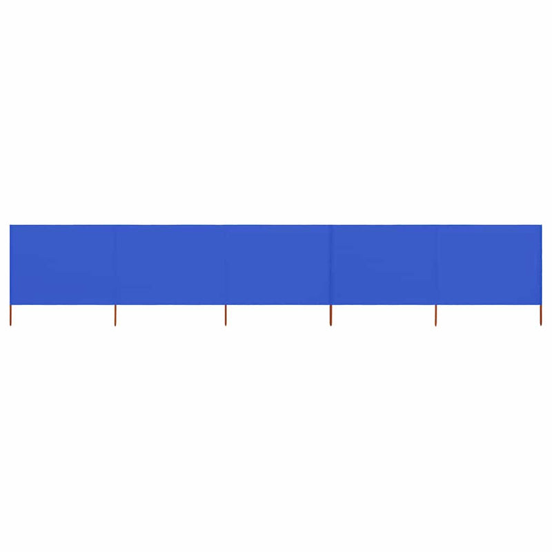 Vidaxl windscherm 5-panelen 600x120 cm stof azuurblauw
