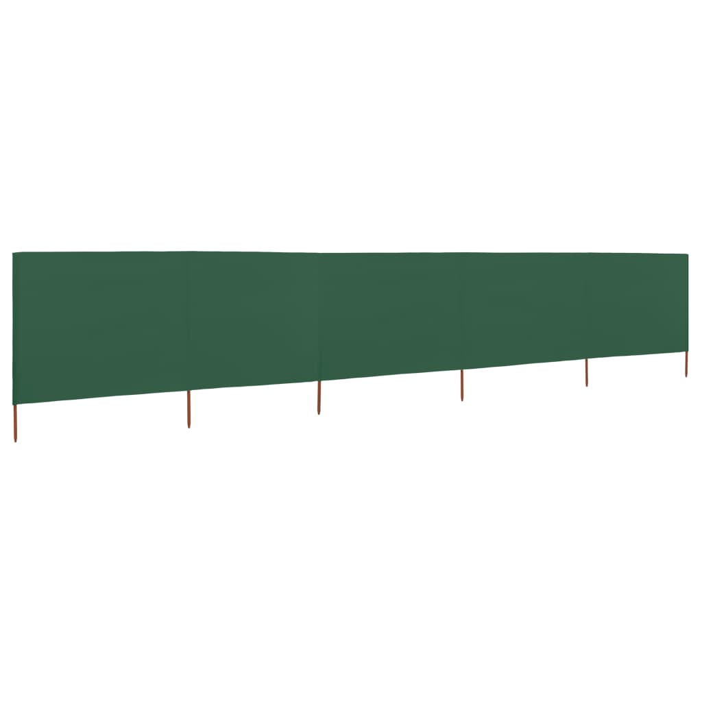 Vidaxl windscherm 5-panelen 600x160 cm stof groen