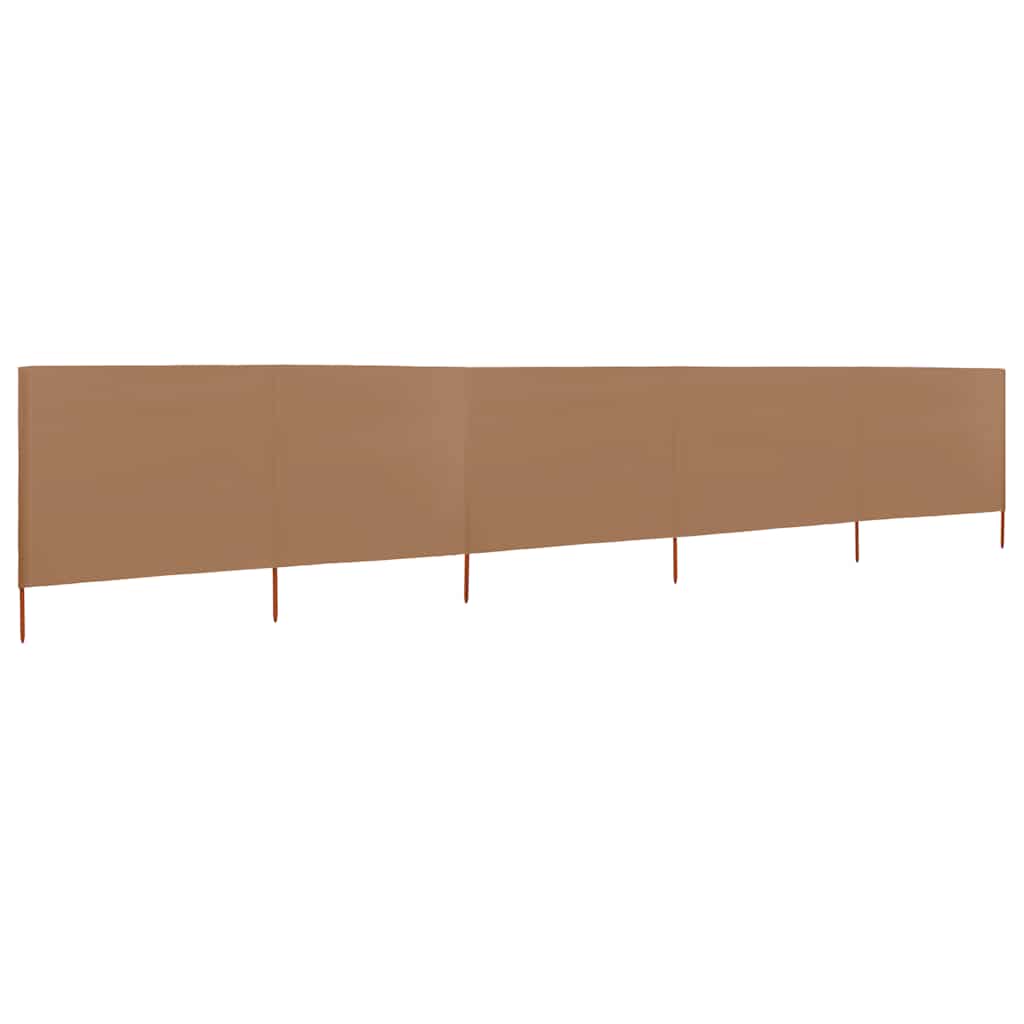 Parabrisas Vidaxl 5 paneles 600x160 cm Taupe de tela