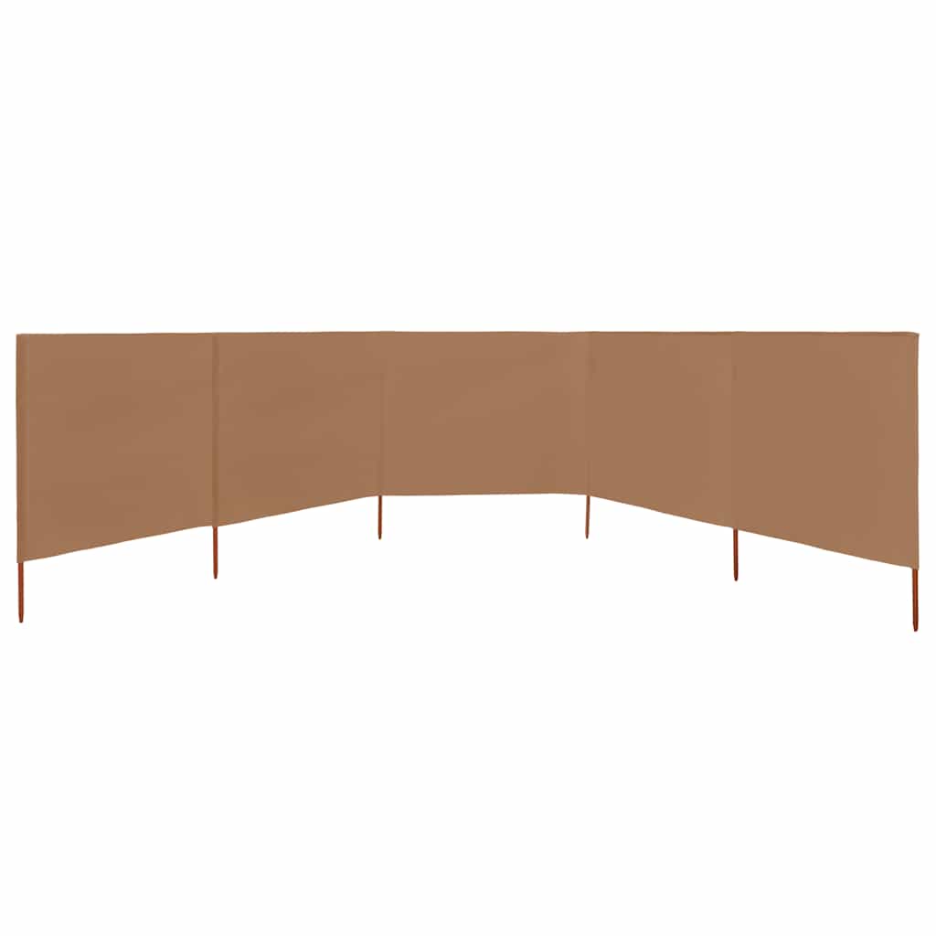 Vidaxl windscherm 5-panelen 600x160 cm stof taupe