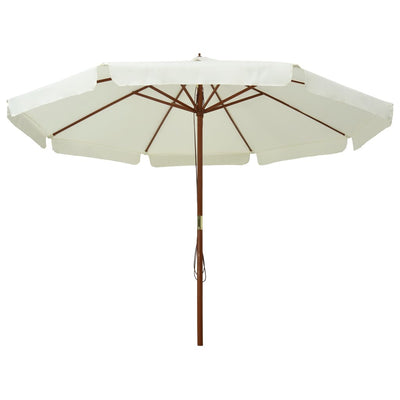 Vidaxl Parasol con palo in legno 330 cm bianco sabbioso