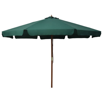 Vidaxl Parasol con palo in legno 330 cm verde