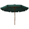 Vidaxl Parasol con poste de madera de 330 cm verde