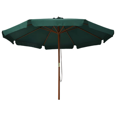 Vidaxl Parasol con palo in legno 330 cm verde