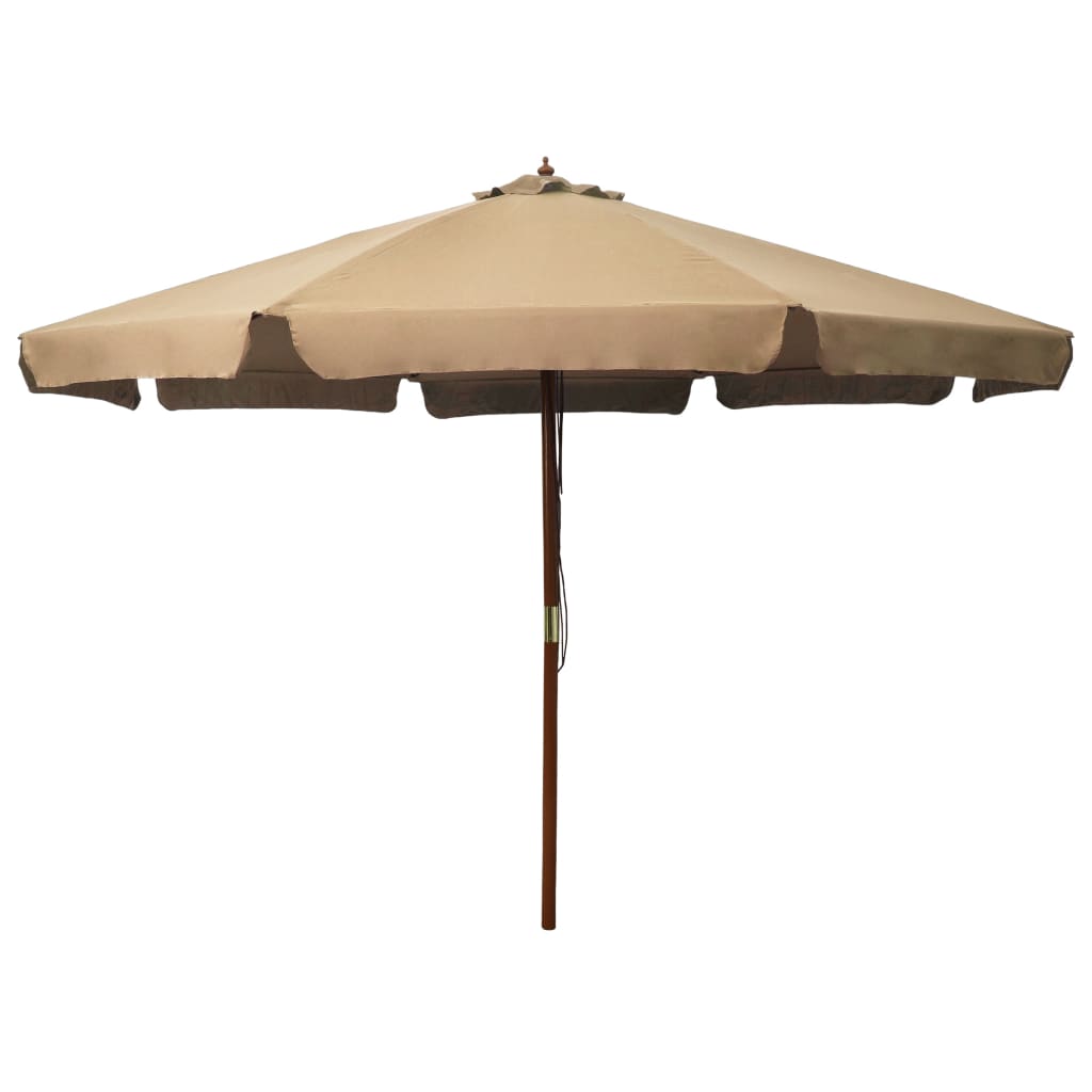 Parasol Vidaxl con polo de madera 330 cm Taupe