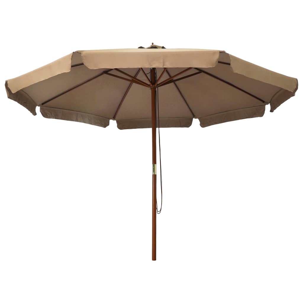 Parasol Vidaxl con polo de madera 330 cm Taupe