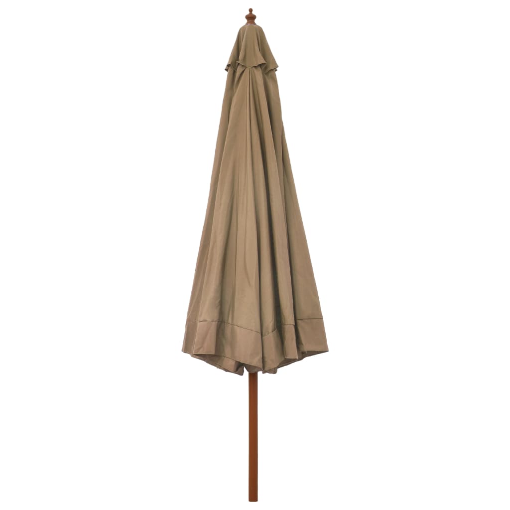 Parasol Vidaxl con polo de madera 330 cm Taupe