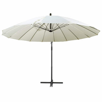 Vidaxl Parasolo galleggiante con polo in alluminio 3 m bianco