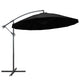 Parasol flotante de Vidaxl con poste de aluminio 3 m negro