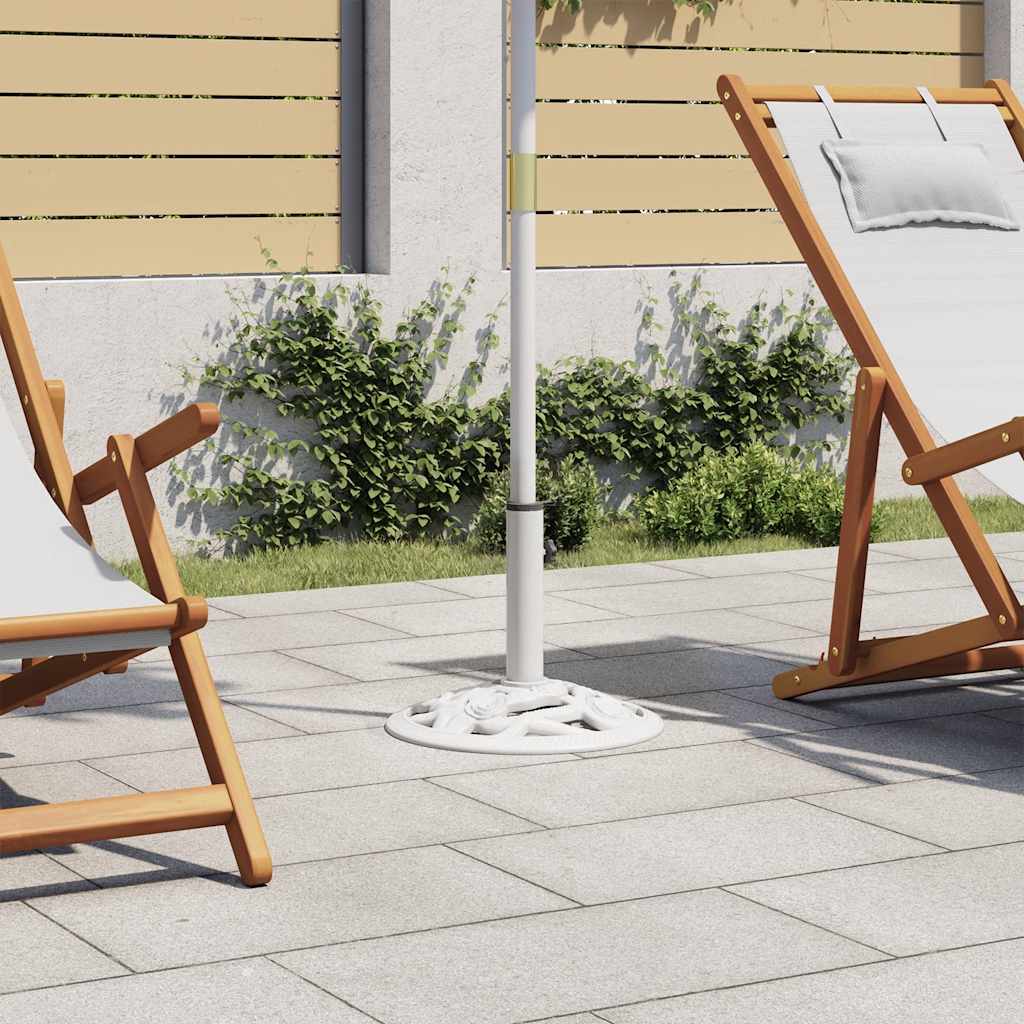 Vidaxl parasolvoet 9 kg 40 cm gietijzer wit