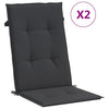 Vidaxl sedia da giardino cuscini 2 St High schiena 120x50x3 cm tessuto nero