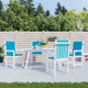 Vidaxl sedia da giardino cuscini posteriori posteriori 4 pezzi 100x50x3 cm tessuto blu blu