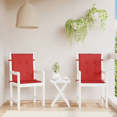 Cojines de silla de jardín de Vidaxl bajo 2 st 100x50x3 cm oxford tela roja