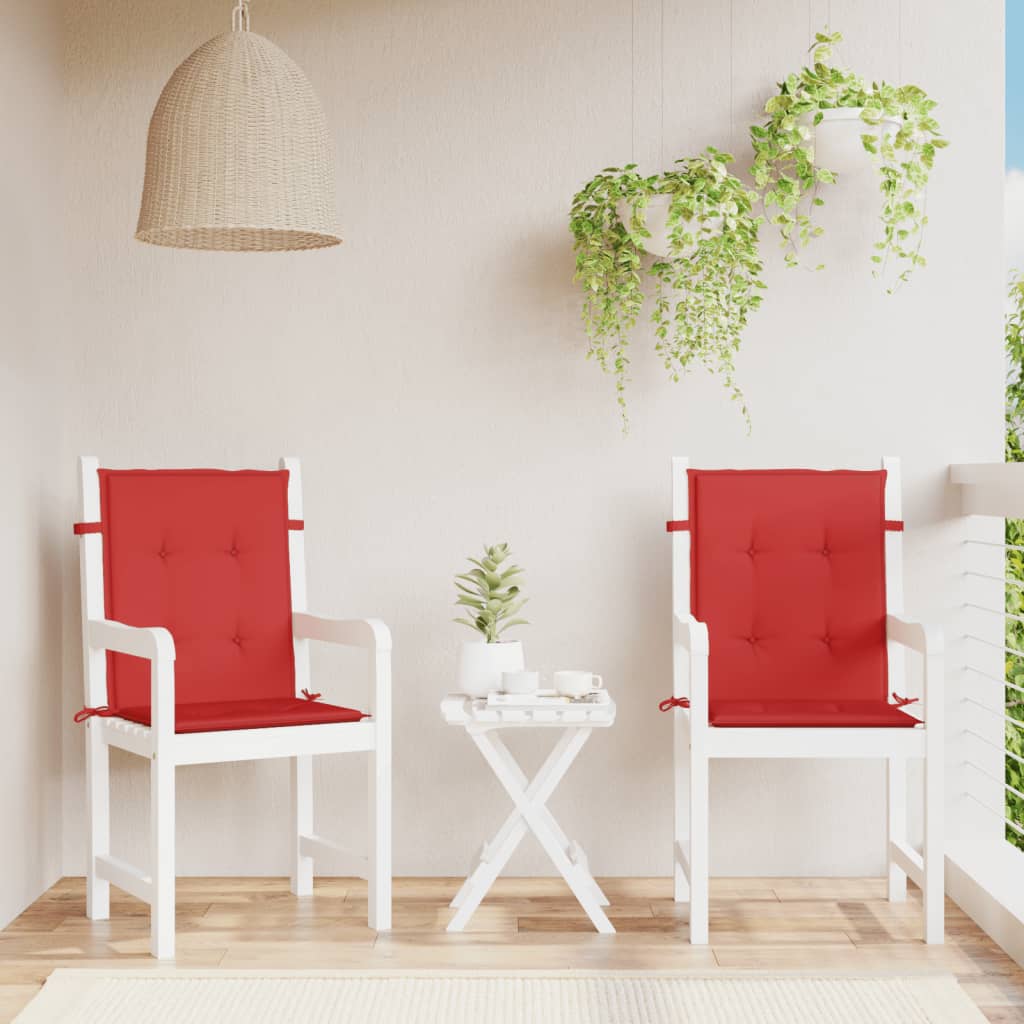Cojines de silla de jardín de Vidaxl bajo 2 st 100x50x3 cm oxford tela roja