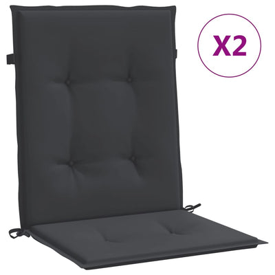 Cojines de silla de jardín de Vidaxl bajo 2 st 100x50x3 cm oxford tela negro