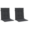 Vidaxl sedia da giardino cuscini bassa posteriore 2 st 100x50x3 cm tessuto oxford nero