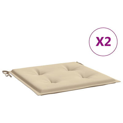 Vidaxl Garden Cushions 2 St 50x50x3 cm Tessuto Oxford Beige