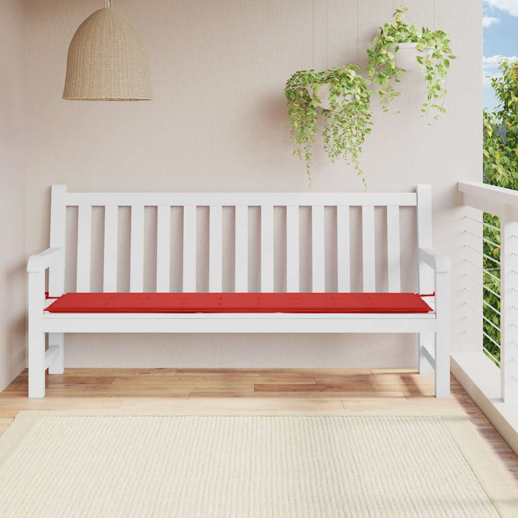 Vidaxl Garden Banch Cushion 200x50x3 cm tessuto Oxford rosso