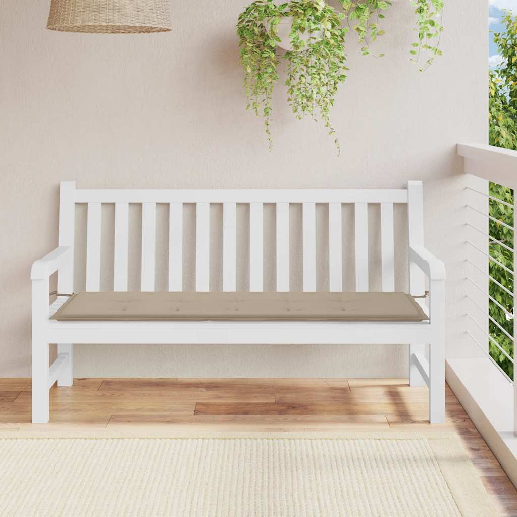 Vidaxl Garden Banch Cushion 150x50x3 cm Tessuto Oxford Taupe