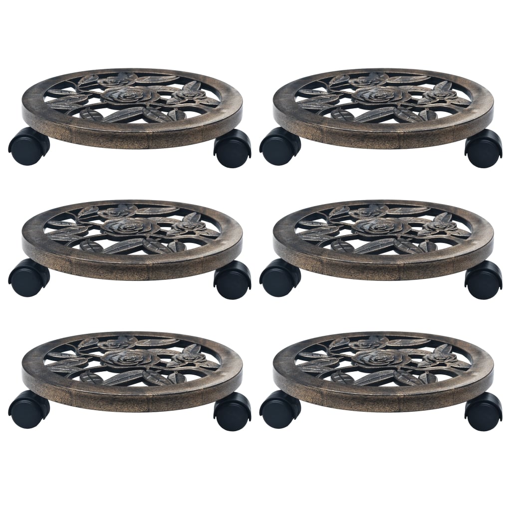 Vidaxl Planty Trolleys 6 PCS 30 cm de bronce de plástico de color