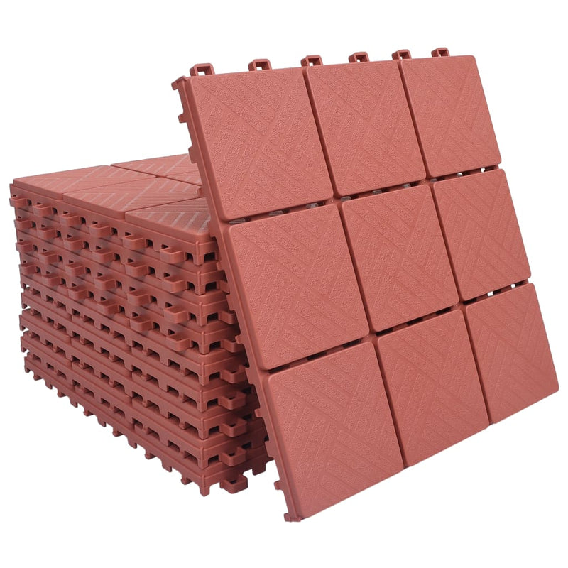 Vidaxl Terrace Tiles 10 pezzi 30.5x30,5 cm di plastica rossa