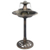 Baño de aves Vidaxl con fuente de 50x91 cm de bronce de plástico