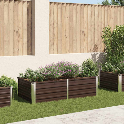 Vidaxl fioriera raccolta 160x80x45 cm marrone galvanizzato in acciaio