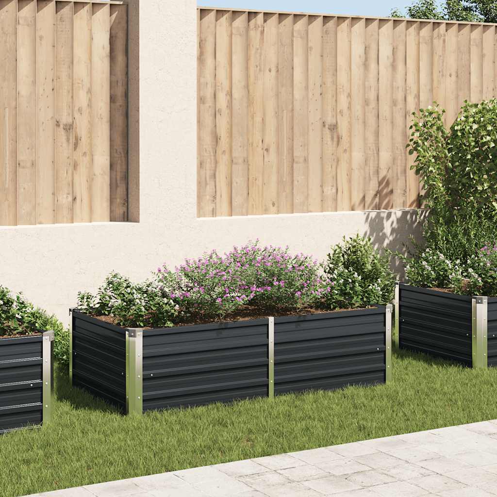 Vidaxl plantenbak verhoogd 160x80x45 cm gegalvaniseerd staal antraciet