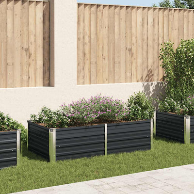 Plantador Vidaxl elevado 160x80x45 cm de acero galvanizado antracita