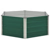 Plantador Vidaxl elevado 129x129x46 cm de acero galvanizado verde