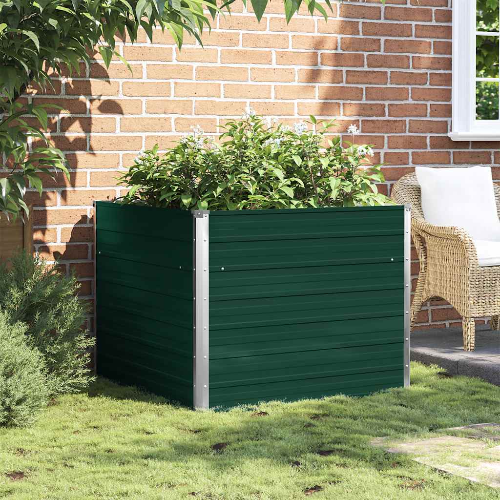 Vidaxl Planter Insertar 100x100x77 cm de acero galvanizado verde