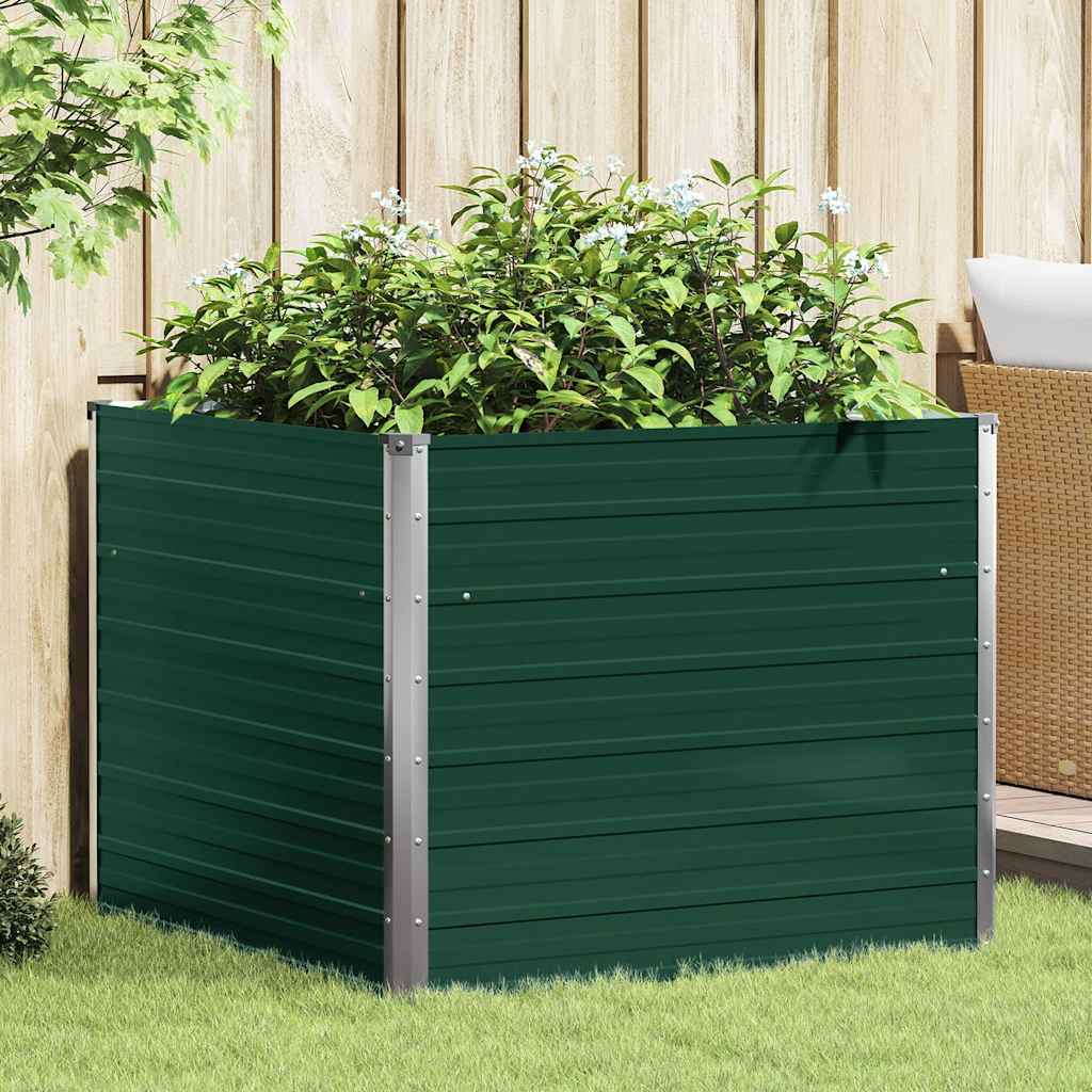 Vidaxl Planter Insertar 100x100x77 cm de acero galvanizado verde
