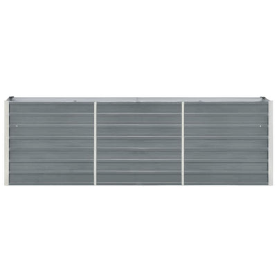Vidaxl fioriera inserto 240x40x77 cm grigio in acciaio zincato