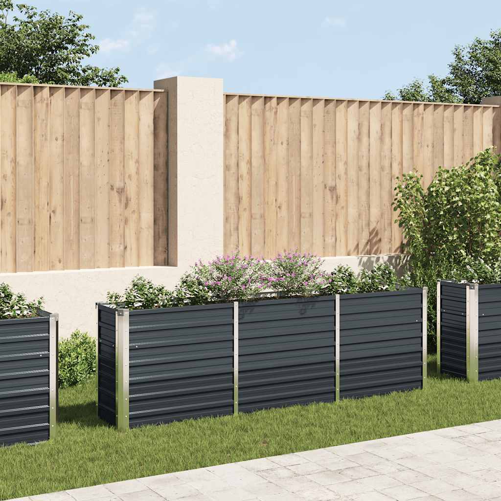 Vidaxl Planter Insertar 240x40x77 cm de acero galvanizado antracita