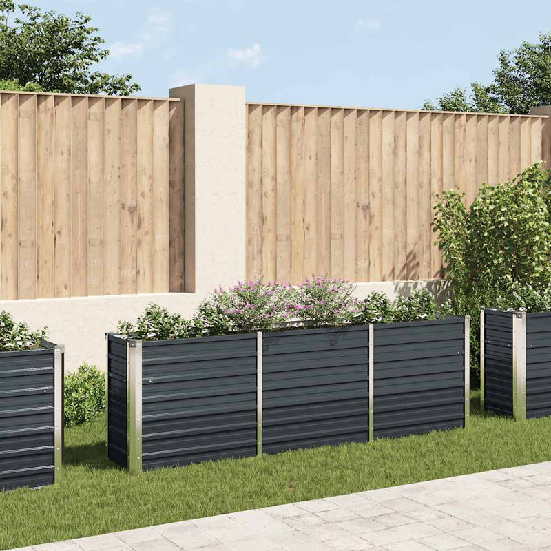 Vidaxl Planter Insertar 240x40x77 cm de acero galvanizado antracita