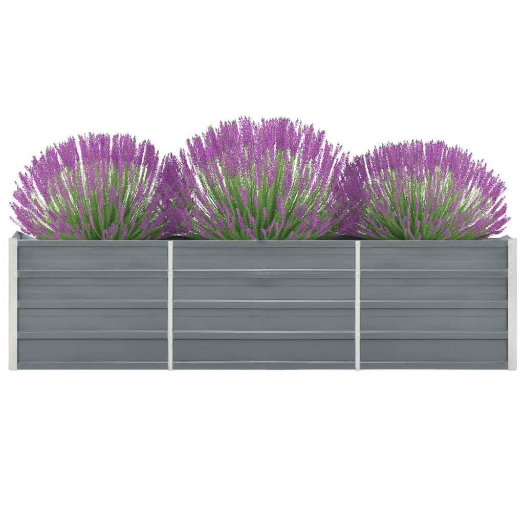 Vidaxl Planter Insertar 240x40x45 cm de acero galvanizado gris