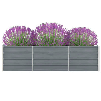 Vidaxl Planter Insertar 240x40x45 cm de acero galvanizado gris