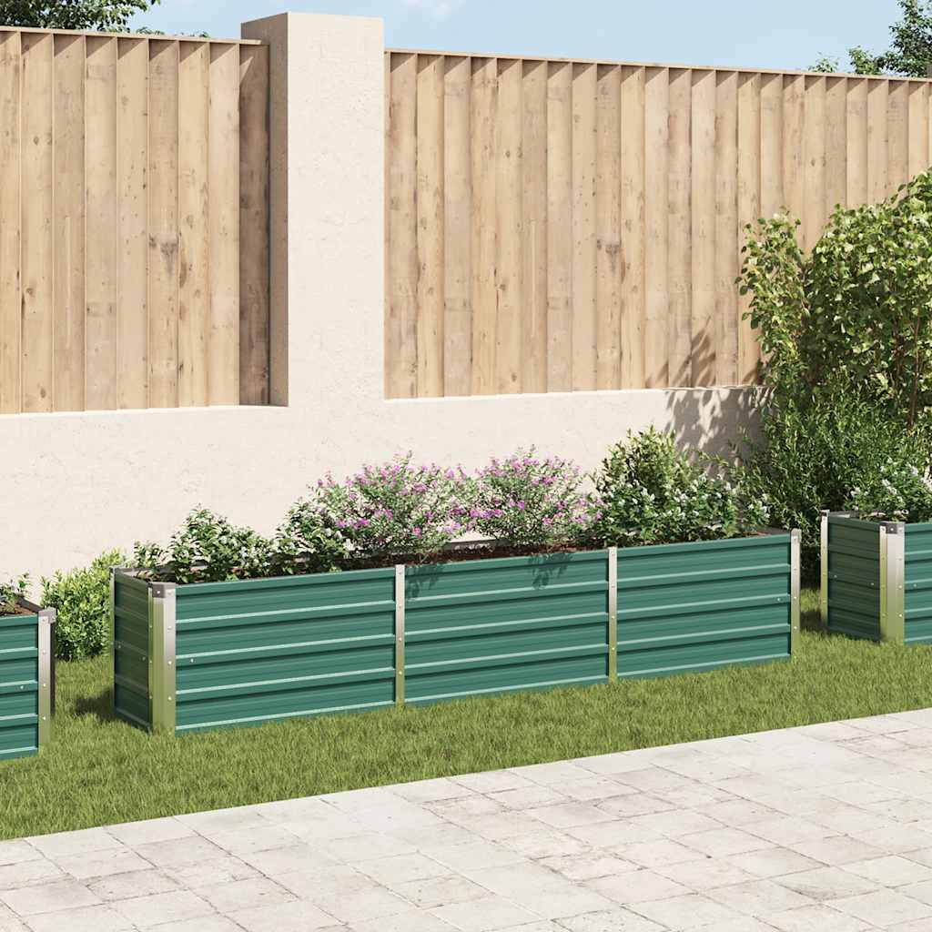 Vidaxl Planter Insertar 240x40x45 cm de acero galvanizado verde
