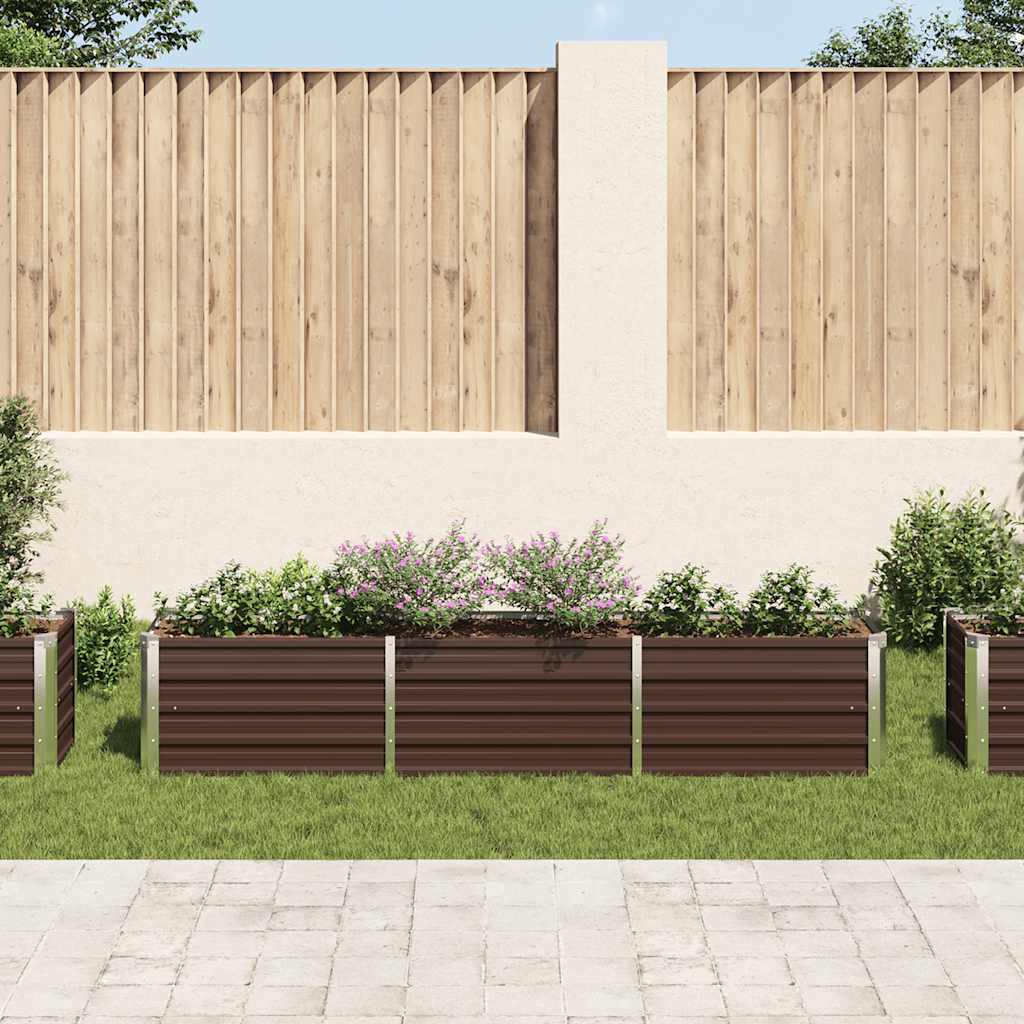 Vidaxl Planter Insertar 240x40x45 cm de acero galvanizado marrón