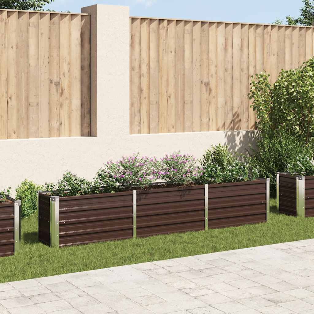 Vidaxl Planter Insertar 240x40x45 cm de acero galvanizado marrón
